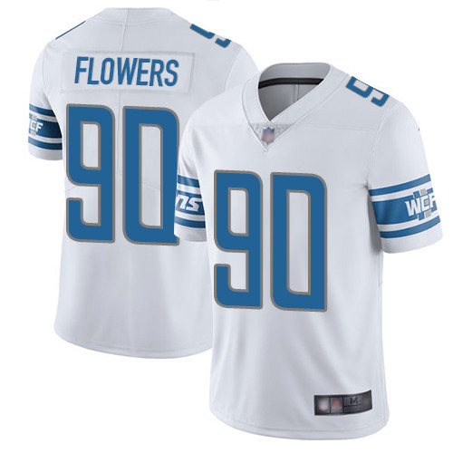 Detroit Lions Limited White Men Trey Flowers Road Jersey NFL Football 90 Vapor Untouchable